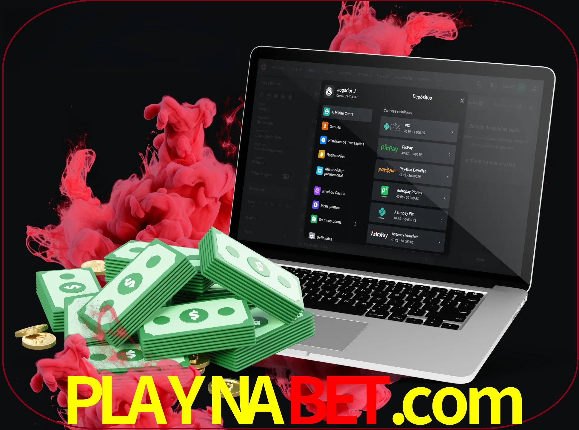 Para efetuar um depósito na sua conta playnabet, basta escolher o método de depósito e especificar o montante.