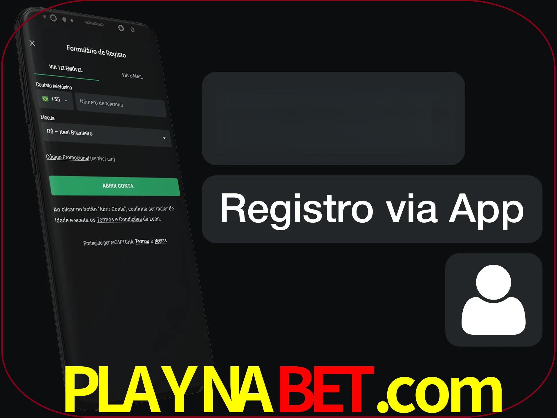 Registre-se com duas etapas usando o aplicativo.