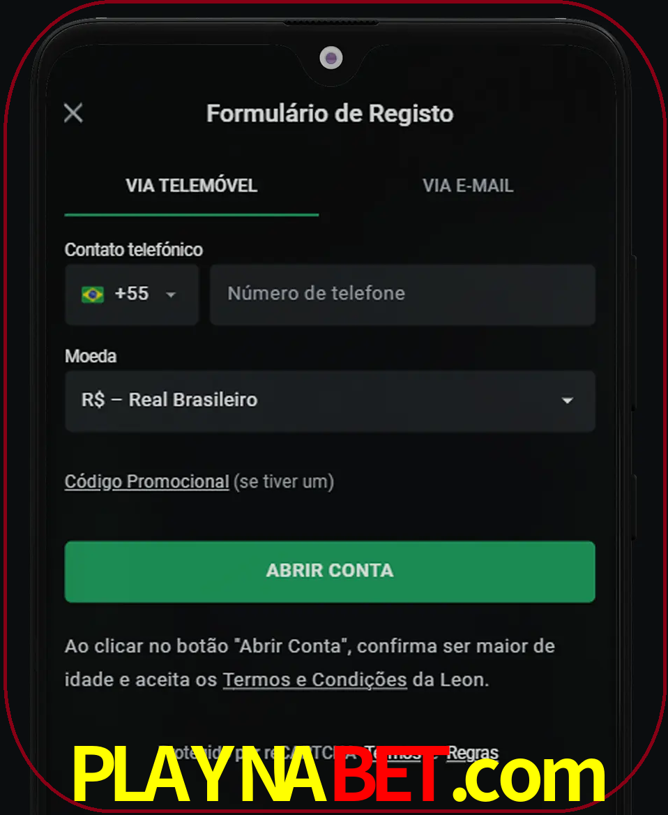 Abra o aplicativo e inicie o processo de registro.